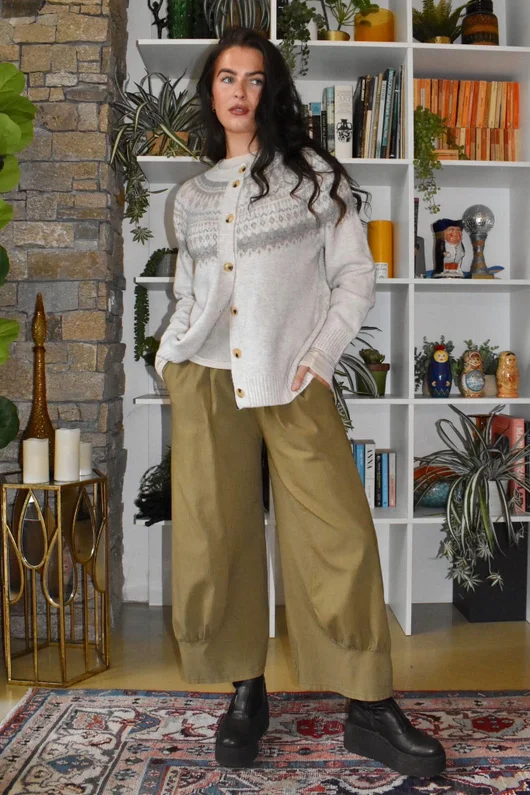 Ferguson Fair Isle Cardigan Oatmeal
